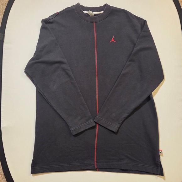 Jordan Brand Other - Jordan Mens Black Crewneck Sweatshirt Red Contrast Stitch Jumpman XL Long Sleeve